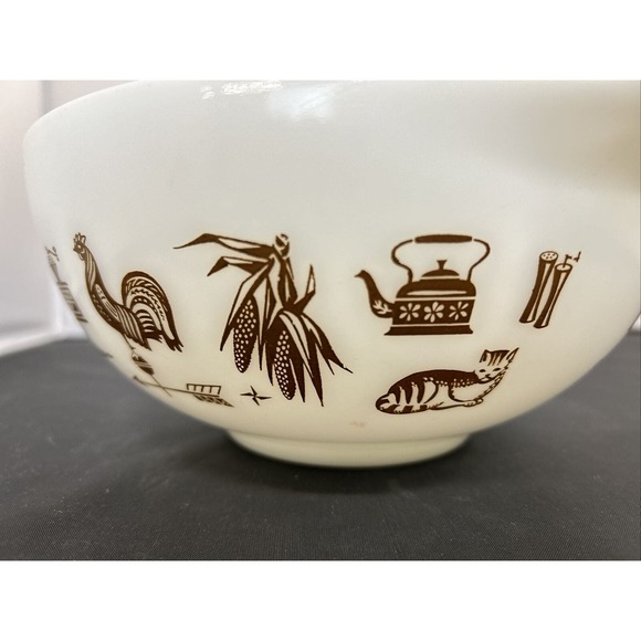Pyrex Early American Cinderella 443 White Brown 2-1/2 Qt Nesting Mixing Bowl - Picture 14 of 14